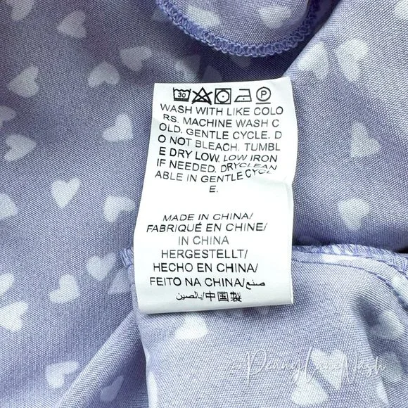 SHEIN Ruffle Trim Allover Heart Knot Side Wrap Cami Dress Purple - Picture 8 of 12